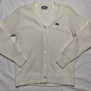 Vintage 80s Izod Lacoste Knit Cardigan Size M